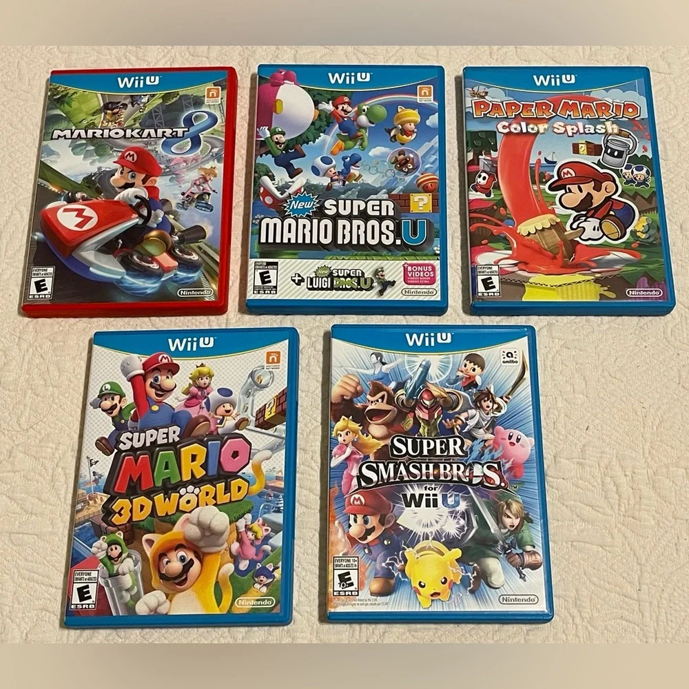 Huge WiiU Console Bundle W/ Gamepad, Controllers, Mario Kart 8 Kit, 16 Games ++